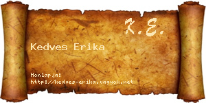 Kedves Erika névjegykártya